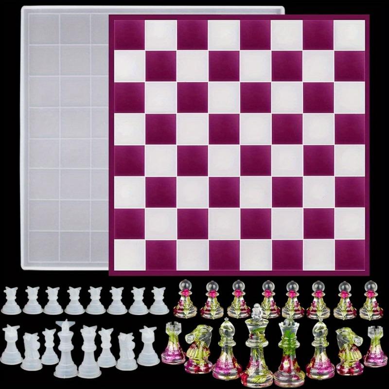 1 Set Large 12 Inch Checkers Board Mold,Full Size 3D Silicone Chess Piece Mold for Epoxy Resin,Halloween Party Gifts,Hand Tools Kits