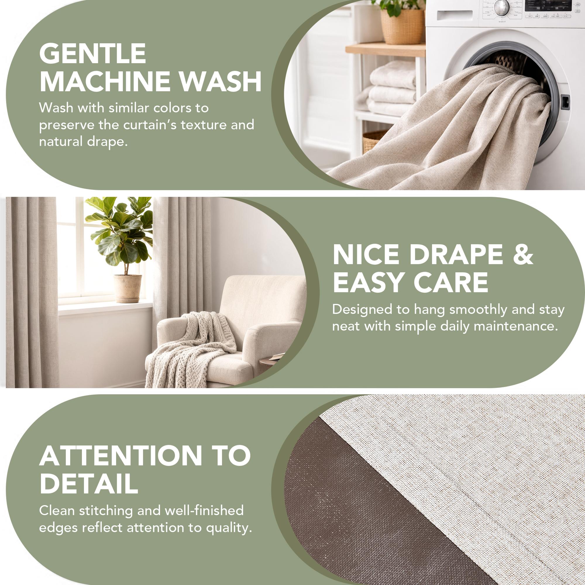 Deconovo Linen 100% Blackout Curtains, Thermal Insulated Panels with Back Tab Top, Noise Reducing Light Blocking & Privacy Curtains for Bedroom/Nursery/Home Theater, 2 Panels Deconovo Linen 100% Blackout Curtains, Thermal Insulated Panels with Back Tab Top, Noise Reducing Light Blocking & Privacy Curtains for Bedroom/Nursery/Home Theater, 2 Panels