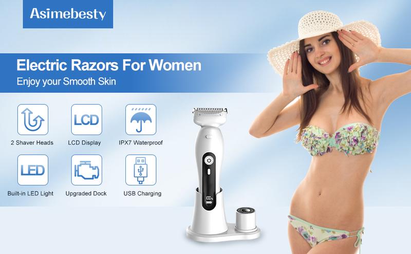 SEALIGHT 2 in 1 Shaver, Wet-Dry Usable Electric Shaver, USB Rechargeable, Hair Removal for Face, Legs, Cordless Waterproof Trimmer with Head Base, Painless Epilator, remington shaver, shaver for men #springtok