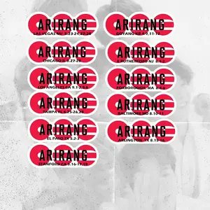 K Pop Arirang Concert Freebie Sticker Set, World Tour Fan Giveaway Design, Cute Collectible Decals for Bags Phones Journals, Trendy Kpop Lover Gift