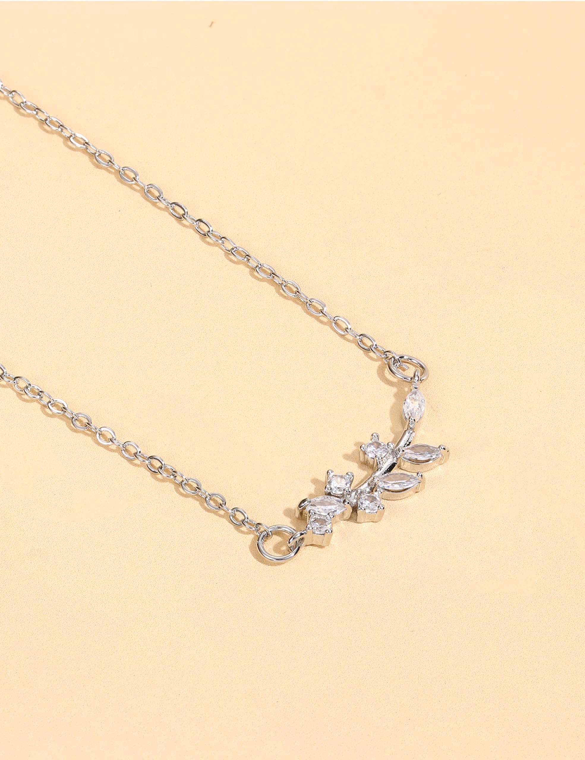 ORAZIO Layered Gold Necklaces for Women Non Tarnish, Dainty 14K Gold Plated Cubic Zircon Necklace Stack Layering Chain Necklace Stackable Cute CZ Pendant Choker Necklace for Women