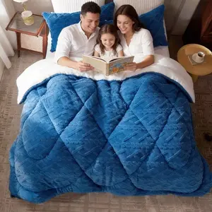 Thick Plush Comforter Set Twin Queen King Size, (1 Comforter &1/ 2 Pillowcases), Comforter Sets Queen Size All Season Dorm Bedding Coffee Kids Bedding Set for School & Home, Extra Thick Warm Fuzzy Comforter 2/3pcs, Valentine's Day Gifts