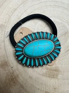 Western Faux Turquoise Cluster Hair Tie