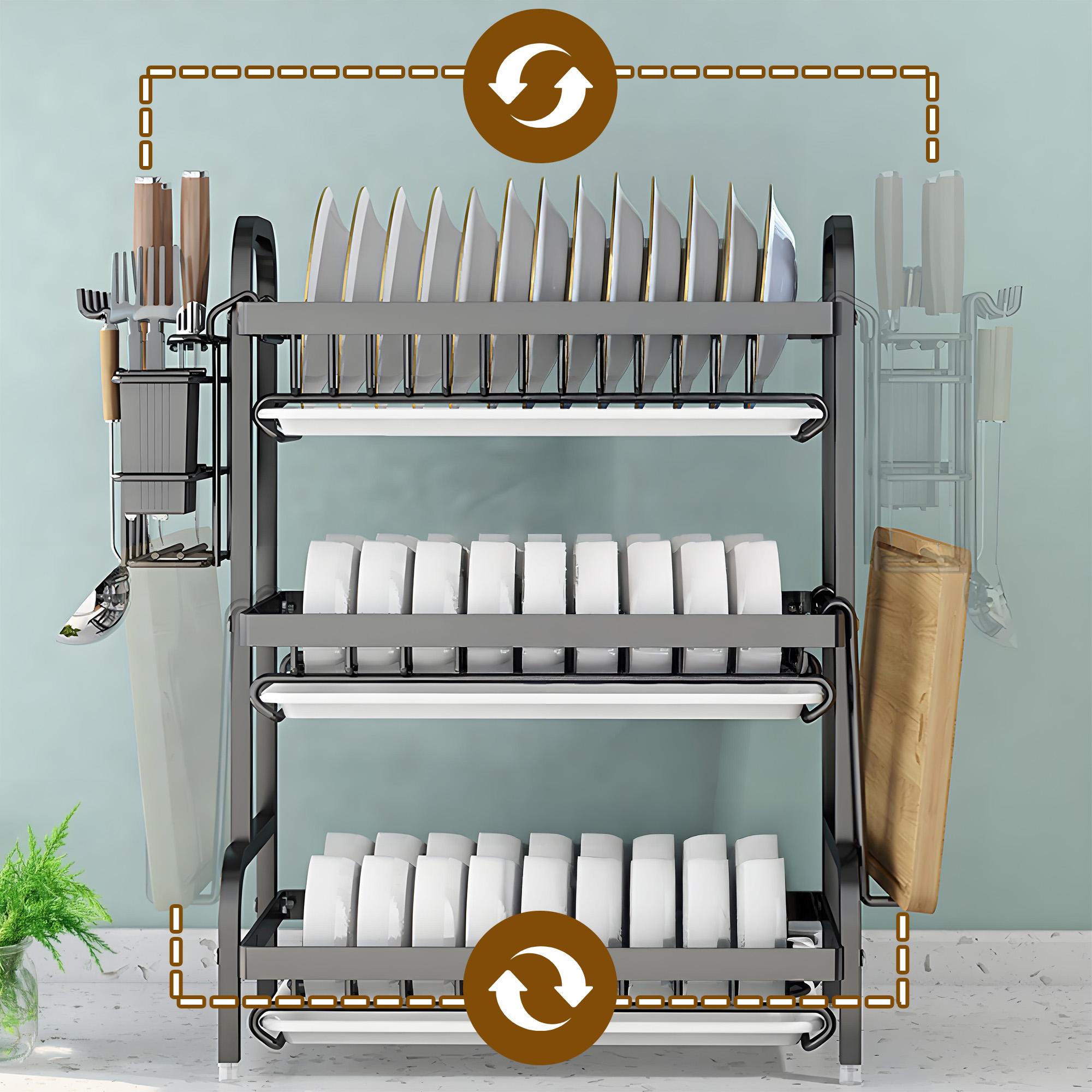 Bepatio 2 Tier Dish Drying Rack,Stainless Steel Dish Rack With Drainboard & Utensils Holder,Over Sink Rack Kitchen Dish Drying Rack,Kitchen Organizer Bepatio 2 Tier Dish Drying Rack,Stainless Steel Dish Rack With Drainboard & Utensils Holder,Over Sink Rack Kitchen Dish Drying Rack,Kitchen Organizer