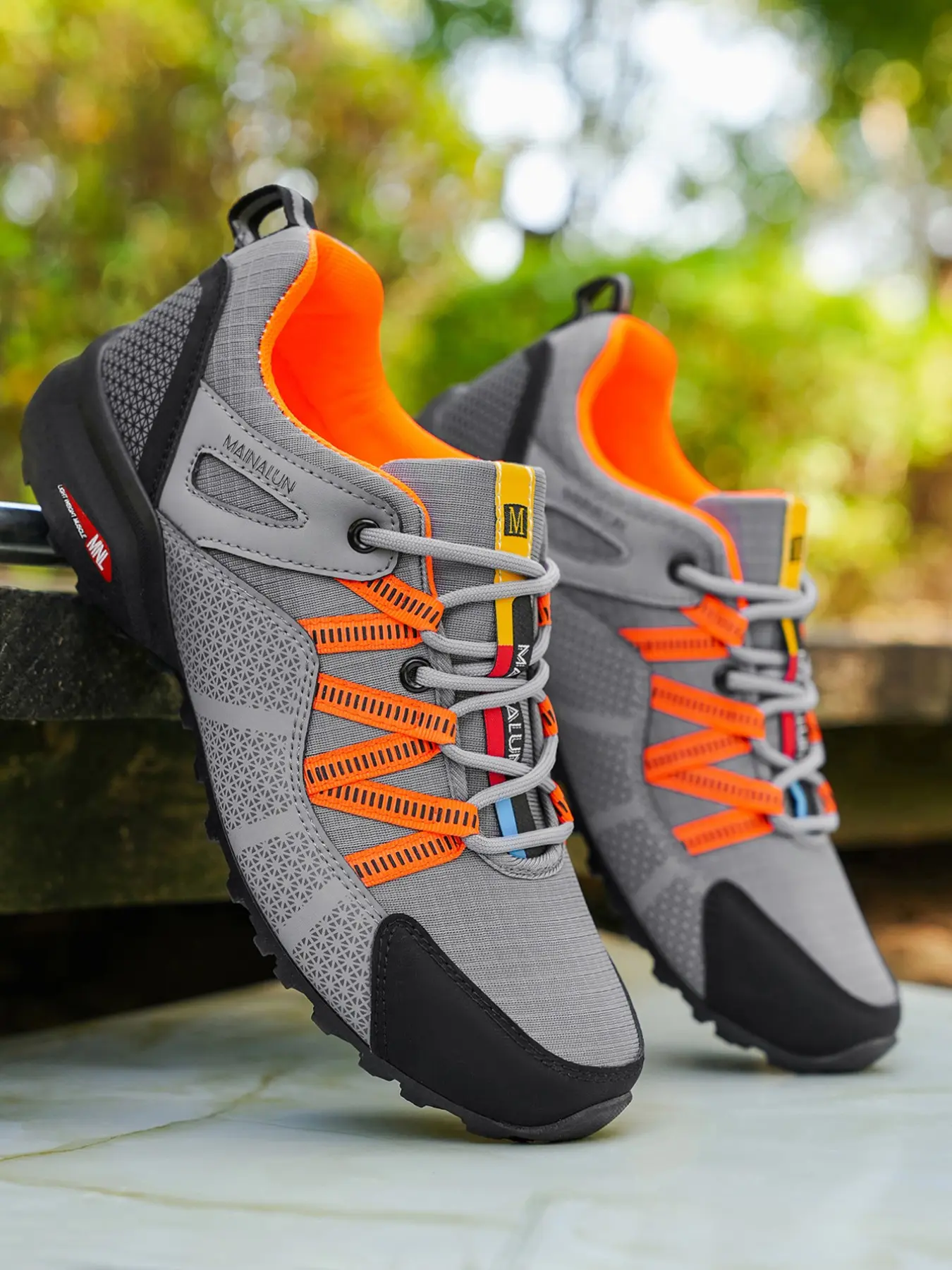 Men's Lightweight Outdoor Sports Shoes, Trekking Shoes, Hiking Style Shoes, Low-Top Hiking Boots, Lightweight Hiking Footwear, Anti-Slip PVC Sole, Breathable Round Toe, Suitable for Sport & Travel