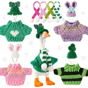 7 Inch Desk Goose Outfits Set 4 Pack Mini Cute Clothes Accessories Compatible with Magnetic Goose Statue  Funny Novelty Desktop Goose Decor for Home Office Desk Decoration