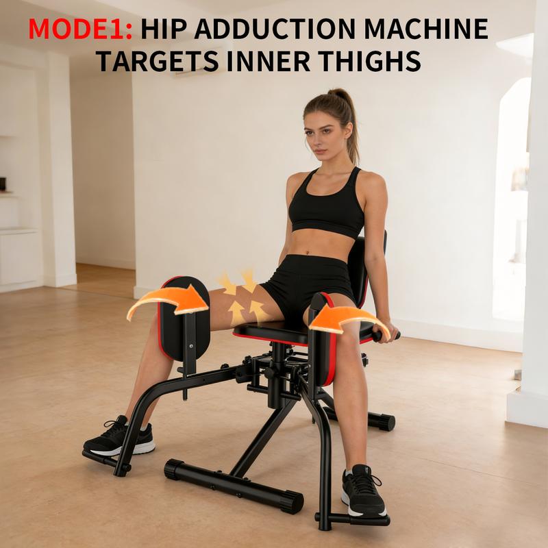 2-In-1 Glute Machine - Hip Abduction & Adduction Exercise Equipment - 3 Resistance Levels For Glute Strengthening, For Home Use, Upper Back Exerciser, Adjustable Glute Trainer, Thigh Workout Equipment For Hip Sculpting & Butt Lifting