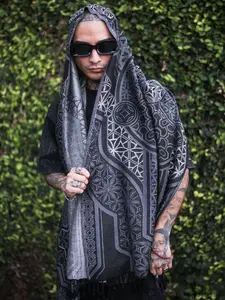 GEOMETRY OF BEING ✦ Dark Grey Festival Shawl