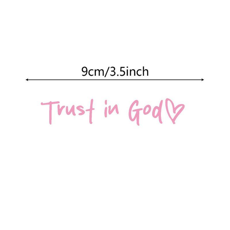 Trust in God Car Rearview Mirror Sticker PINK, Car Rearview Mirror Decal, Inspirational Vinyl Sticker, Ideal Christian Gift