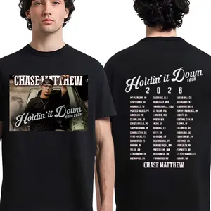 Chase Matthew Holdin’ It Down Tour 2026 Shirt, Country Music Concert Graphic Tee for Men Women, Vintage Country Singer Fan Shirt, Country Tour Merch Gift for Country Music Lovers