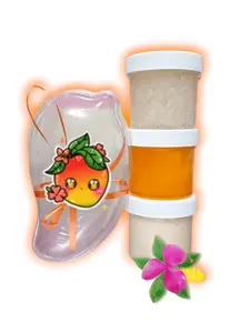 Mango Sticky Rice Handmade DIY Slime Kit – Clear, Coconut & Mango Textures with Jelly Cubes & Pellet Beads, Scented Sensory Play for Ages 8+ – Hoshimi Slimes