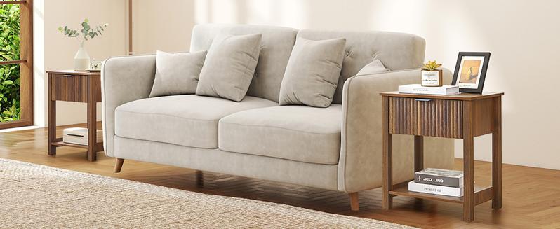 Giratree 2 Pcs Nightstand, Side Table with Drawer Modern End Table with Storage Accent Bedside Farmhouse Tables Accent Table for Living Room, Bedroom and Small Space Giratree 2 Pcs Nightstand, Side Table with Drawer Modern End Table with Storage Accent Bedside Farmhouse Tables Accent Table for Living Room, Bedroom and Small Space