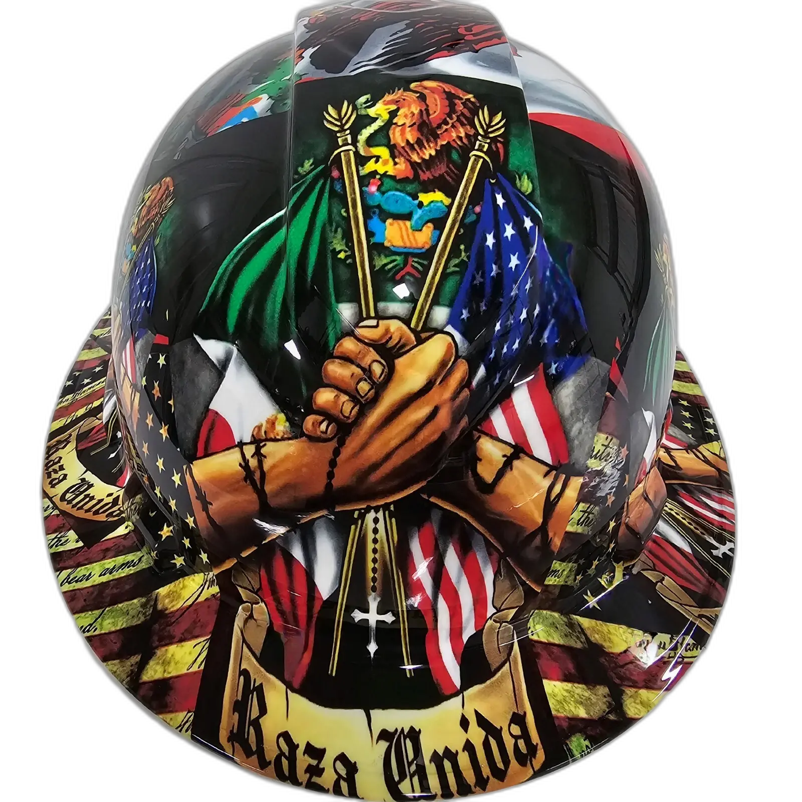 Mexican American Raza Unida - Custom Hydro Dipped Full Brim Hard Hat