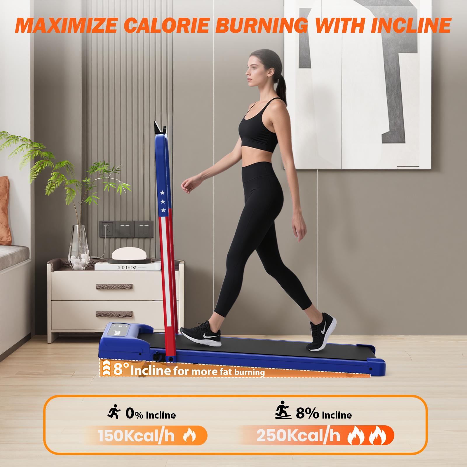 【Stars Stripes】YAGUD Walking Pad Treadmill, Foldable Design with Spacious Belt, 265lbs Weight Capacity, Dual Shock Absorption, Low-Noise Motor, Easy-Move Wheels & Remote Control 【Stars Stripes】YAGUD Walking Pad Treadmill, Foldable Design with Spacious Belt, 265lbs Weight Capacity, Dual Shock Absorption, Low-Noise Motor, Easy-Move Wheels & Remote Control