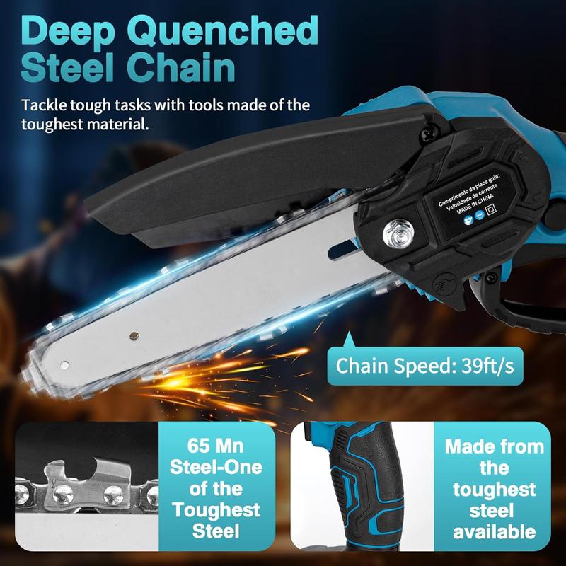 3 in 1 Cordless Pole Saw & Mini Chainsaw  Garden Scissors with 2 Batteries, Power Electric Polesaw for Tree Trimming, Chain Saw with Extension Pole, Limb Branch Cutter Pruner Outdoorfun