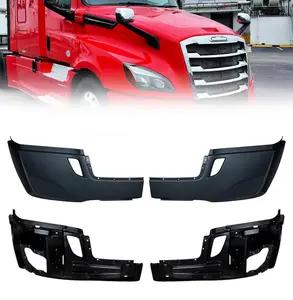 Torque Side Bumper Cover Replacement Set with Inner Support (without Fog Light Hole) for 2018 2019 2020 2021 2022 Freightliner Cascadia Semi Trucks Driver and Passenger Side (TR442P + TR443P)
