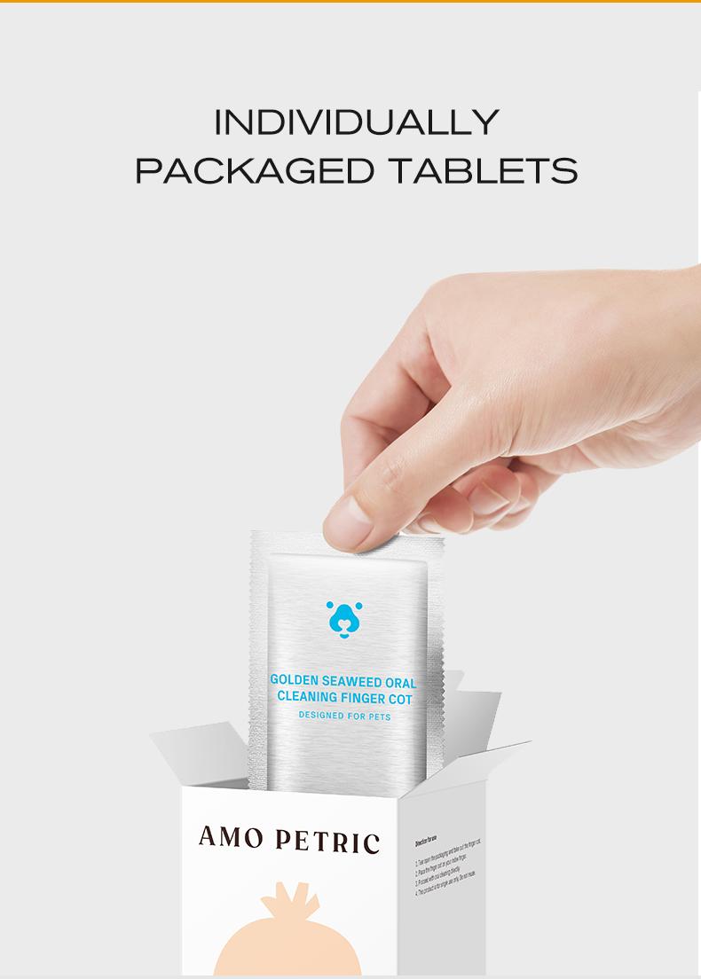 Amo Petric-Finger Wipes for Pet ,pet teeth care Golden Seaweed Oral Care,20pcs