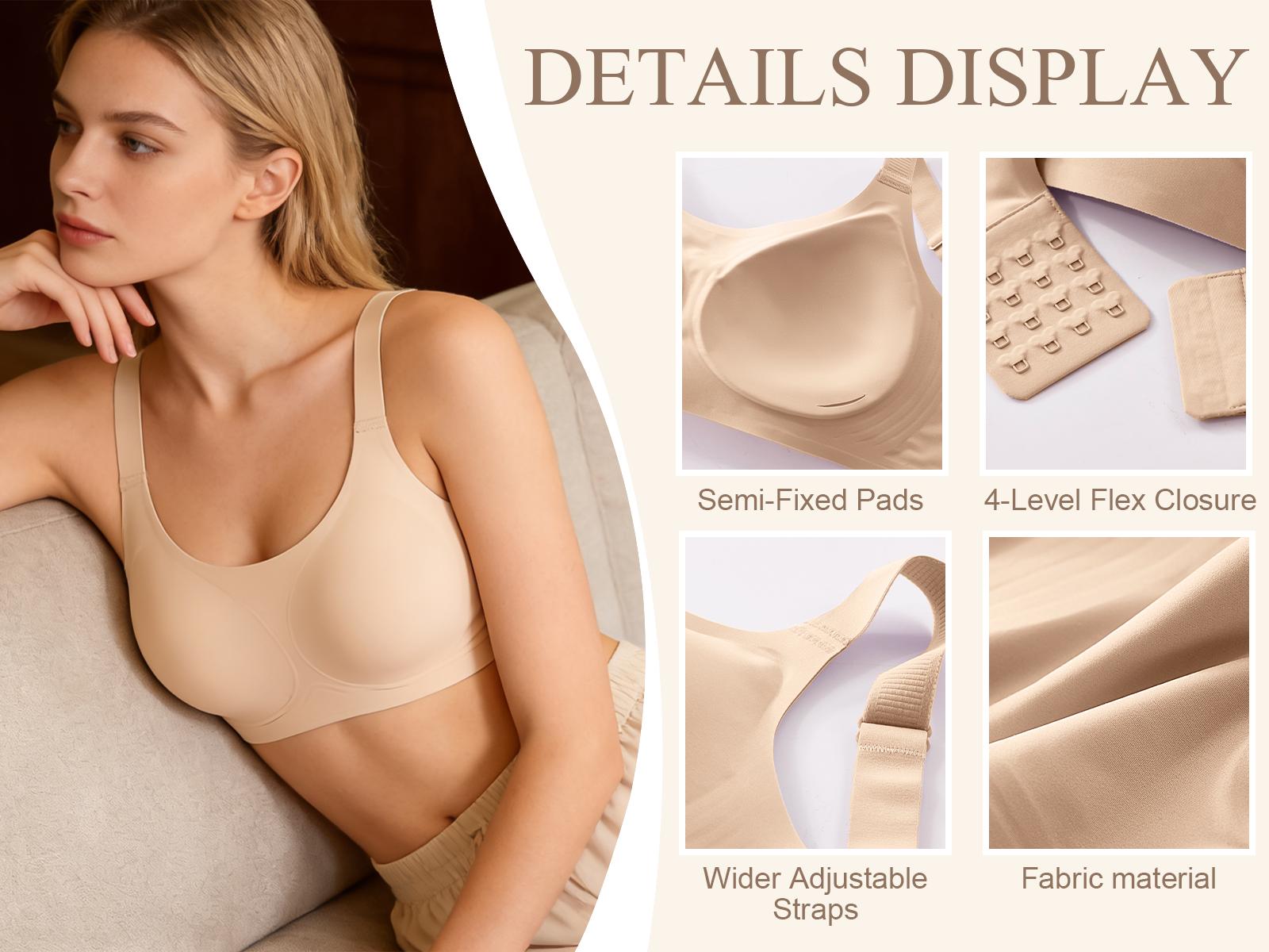 Women’s Wireless Bras – Full Coverage, Comfortable Padded T-Shirt Bra, Everyday No Underwire Support