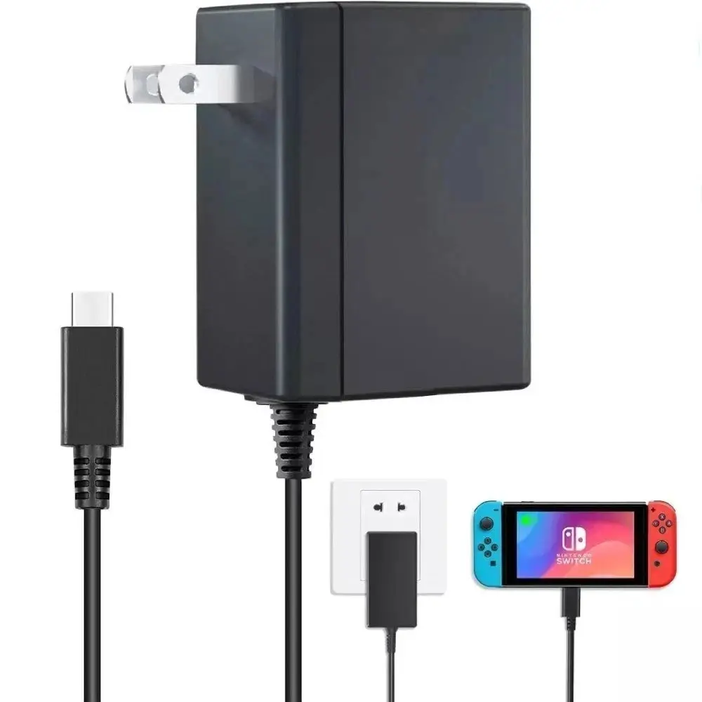 AC Adapter Power Supply for Nintendo Switch - US Wall & Travel Charger with Electronic Cable, Fast Charging, Stable Connection & Multi-Protection Features