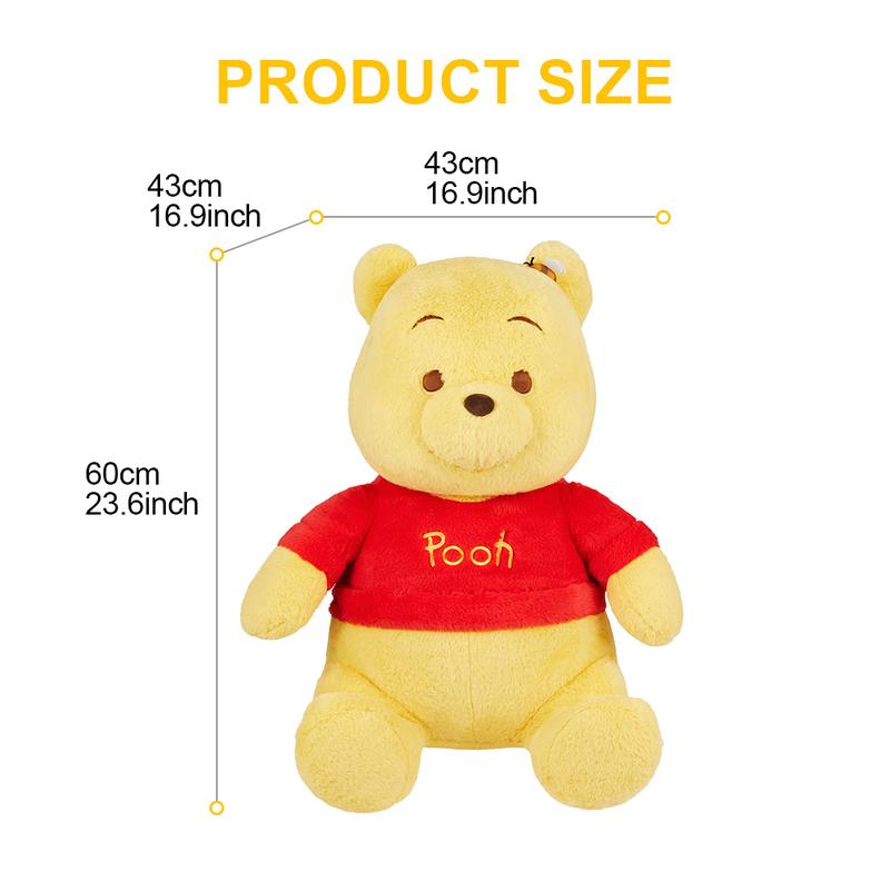【Holiday Gift】Disney Winnie the Pooh Basic Series Sitting Plush Doll 31.5inch/19.69inch, Adorable Classic Character Stuffed Toy, Suitable Gift for Women & Fans, Holiday & Holiday Haul & New Year