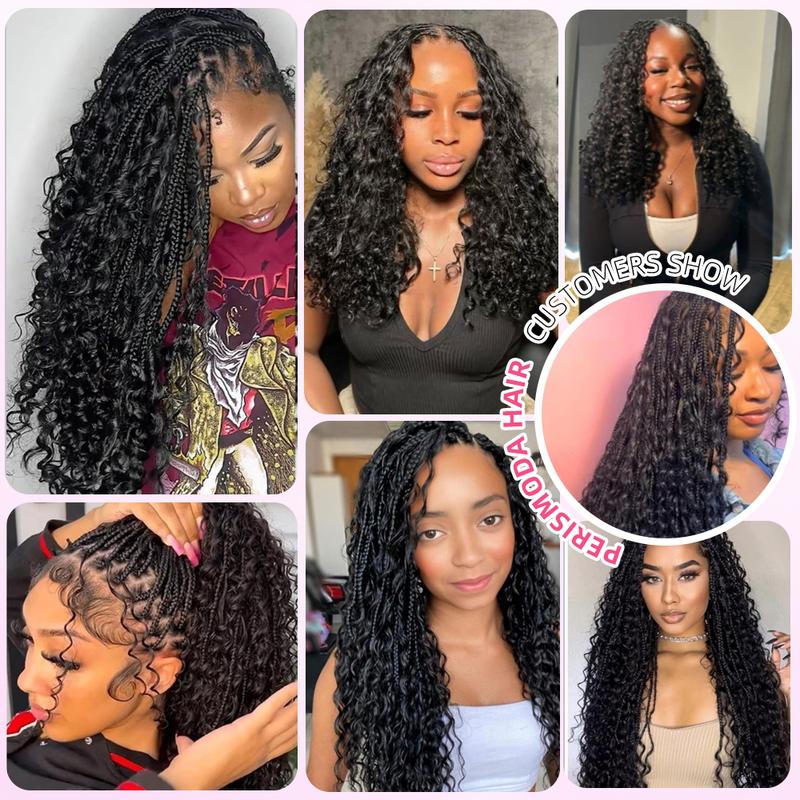 PerisModa 15A Boho Human Braiding Hair For Boho Braids Burmese Curly Bulk 100% Human Hair Extensions For Bohemian Knotless Braids 12-32 Inch No Weft 1/3/4 PCS Natural Black Braiding Human Hair