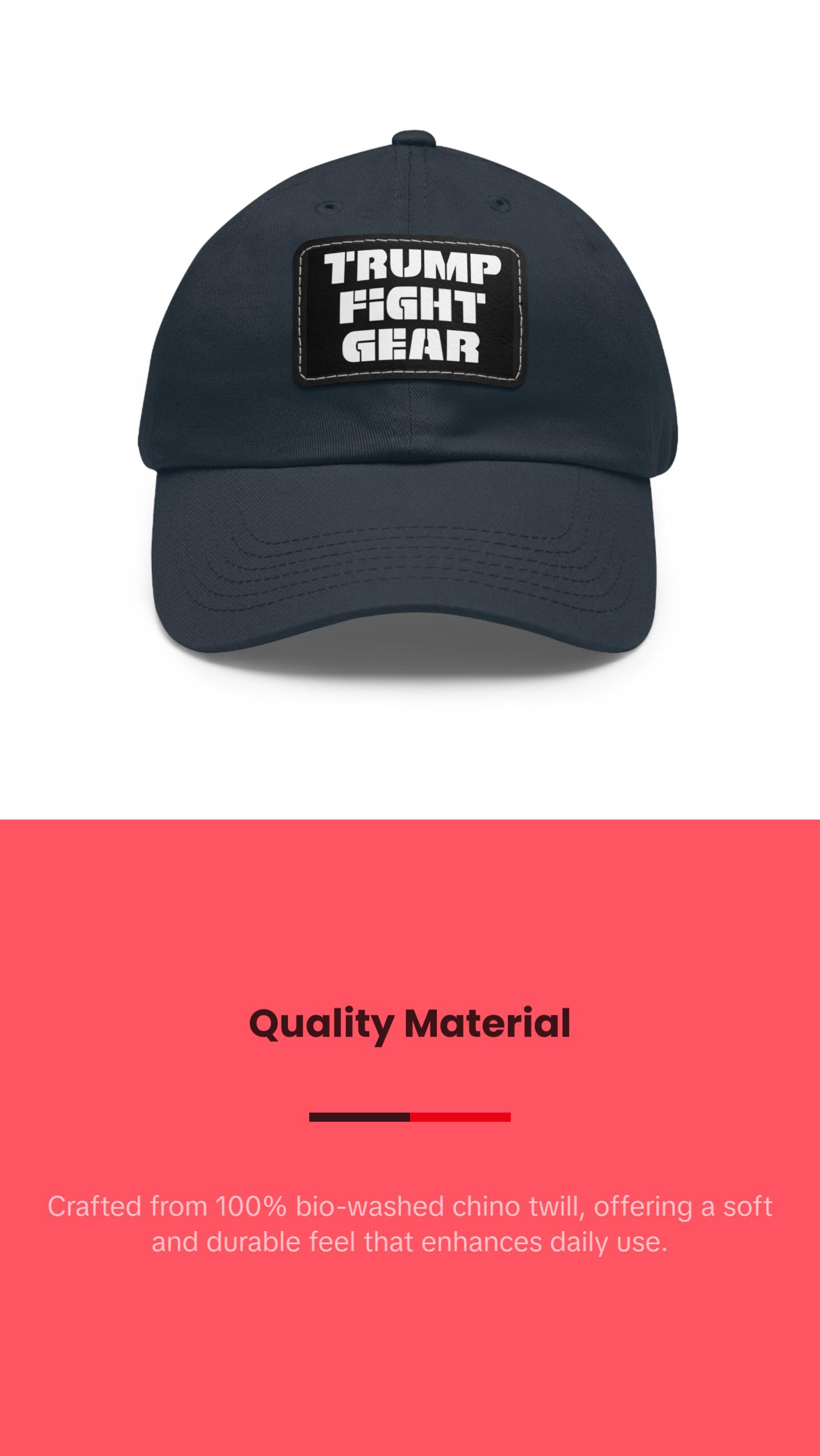 TRUMP FIGHT GEAR Dad Hat with Leather Patch #2