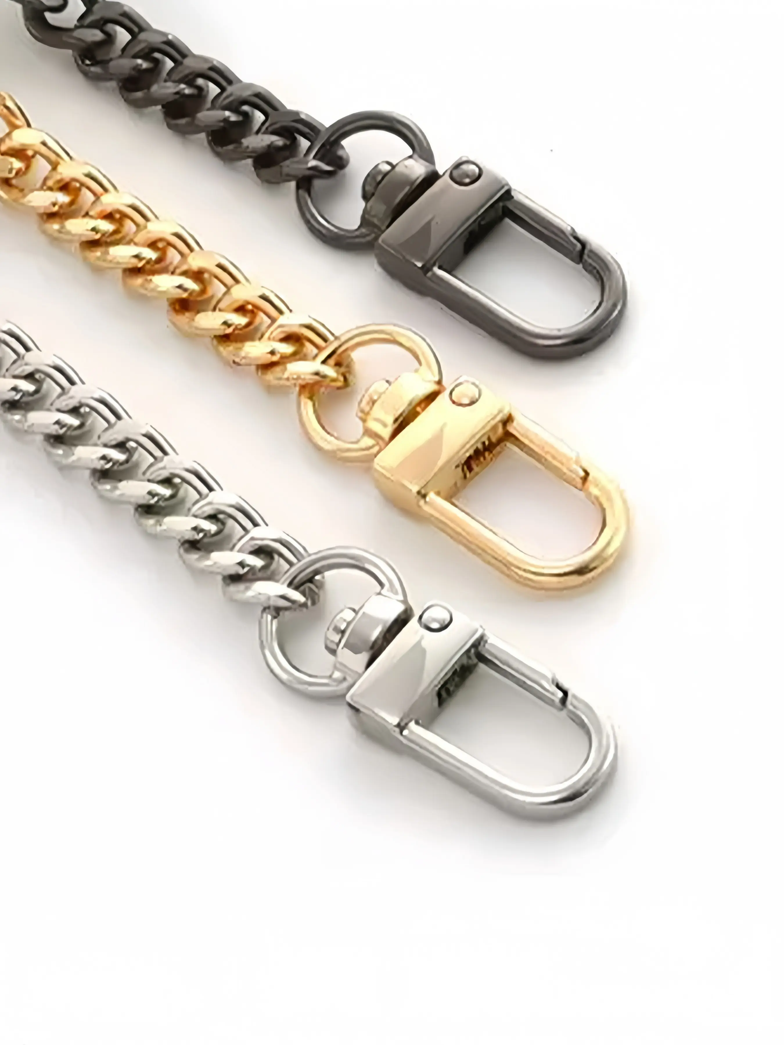Metal Chain Shoulder Strap, Detachable Crossbody Strap, Short Wide Chain for Crossbody Bags, Handbag Straps, DIY Modification Accessory, Replacement Strap