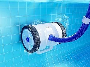 VINGLI Pool Cleaner Suction-Side Pool Vacuum Automatic Sweeper for Inground Swimming Pool,Climbs Walls -39.6ft Tangle Free Hose