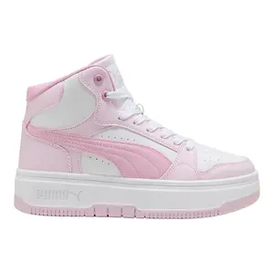 PUMA Womens Rebound Femme Mid High  Sneakers Shoes Casual - Pink, White