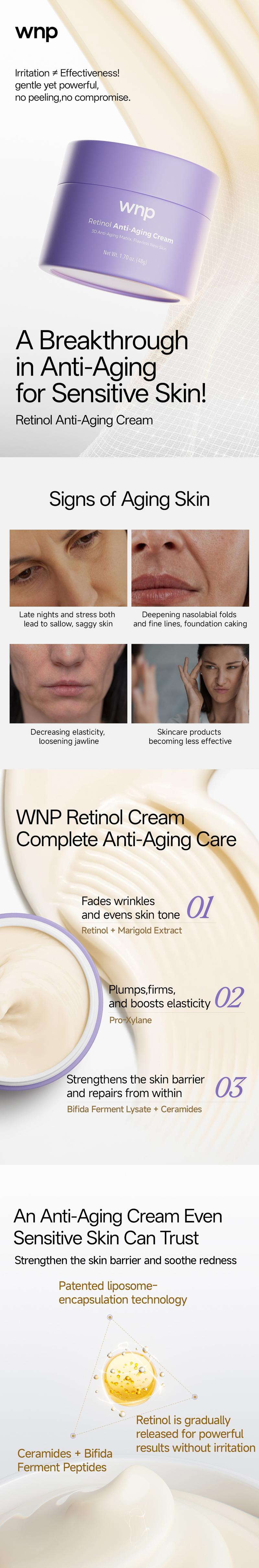 [WNP Official] WNP Retinol Anti-Aging Cream Reduces Wrinkles & Fine Lines, Firms Skin, Boosts Radiance