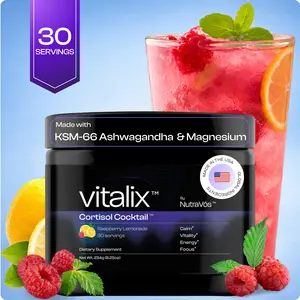 Vitalix Calm Magnesium Drink Mix – Stress Relief, Focus & Sleep Support with Magnesium Glycinate, Ashwagandha KSM-66 & L-Theanine with Electrolytes – Clinically Dosed – Sugar Free, Monk Fruit Sweetened – Raspberry Lemonade – 30 Servings Dietary Supplement