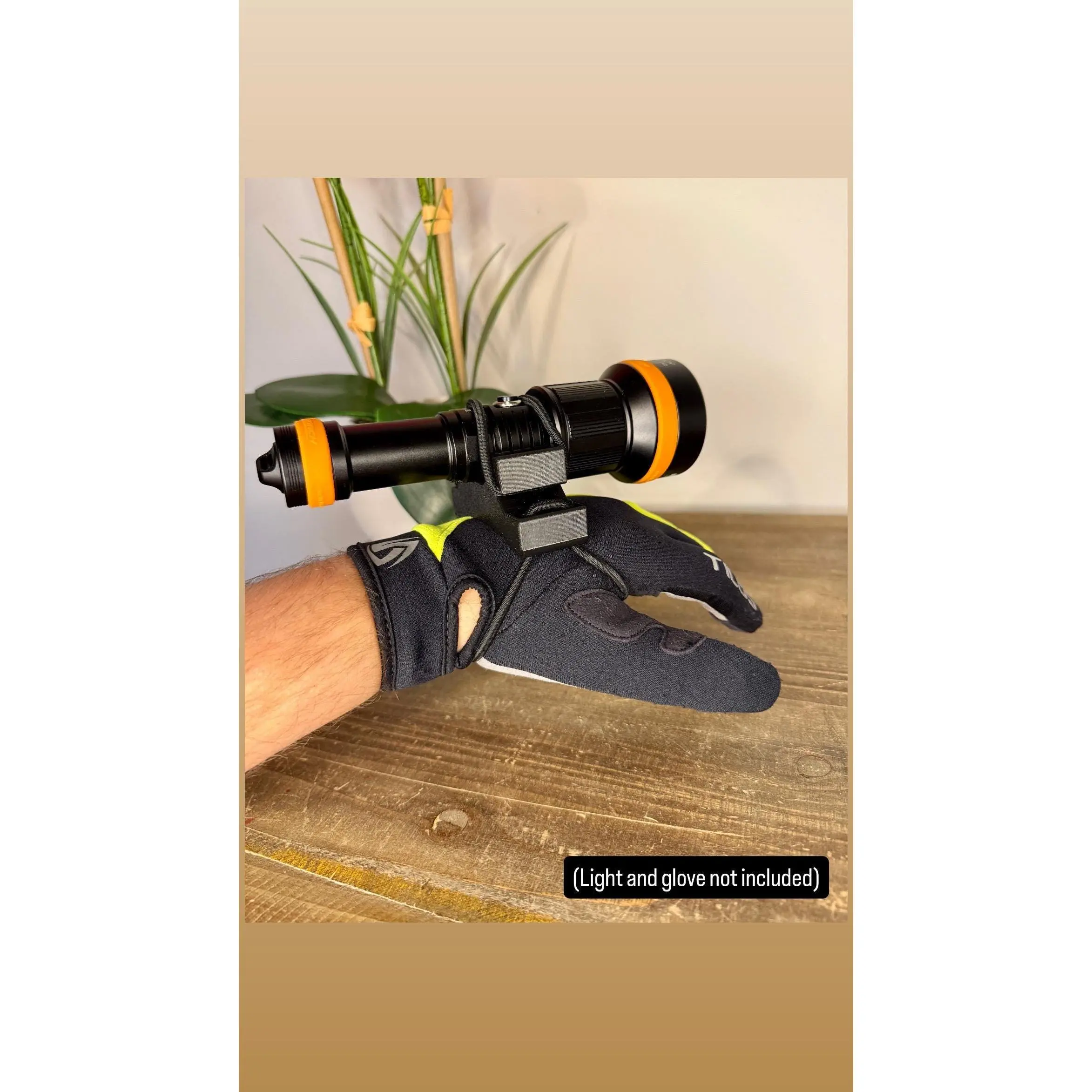 Goodman Style Dive Torch Handle for OrcaTorch ZD710 MK2 | PETG + Bungee | Hands-Free Scuba Light Mount | Adjustable Underwater Light Holder