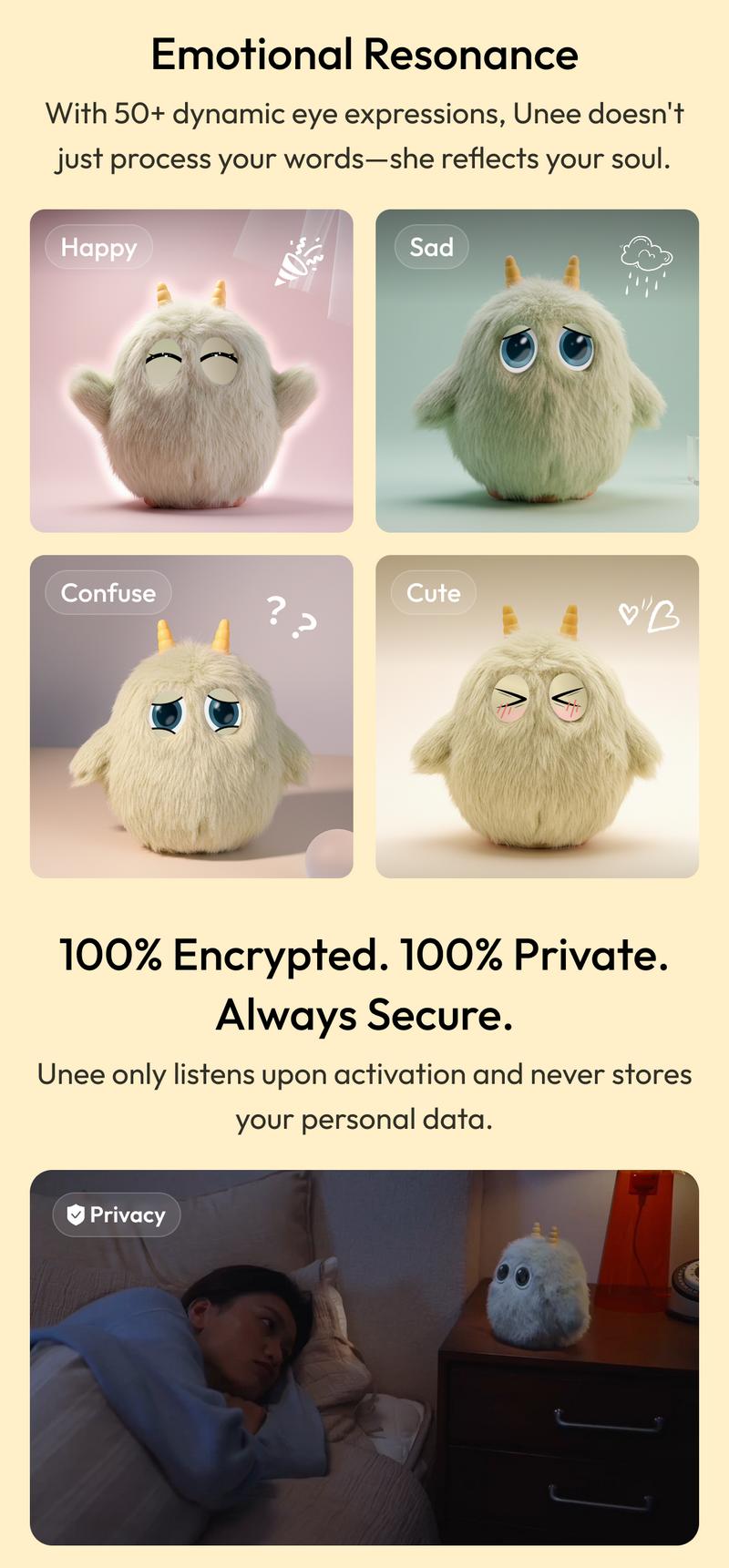 Unee - Your first AI Bestie| Optional Subscription| Smart Toy| Soft Plush