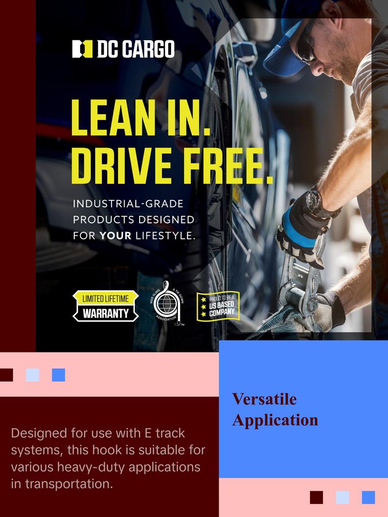 Heavy-Duty 7" Large E track J-Hook