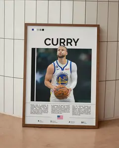 Stephen Curry Poster No Frame, Golden State Warriors Wall Art, Basketball Wall Art, Gift For Basketball Fans, Curry Warriors, Vintage Decor Home