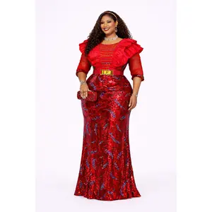 Ruby Luxe Rhinestone Maxi Dress – Red | Made in Turkey