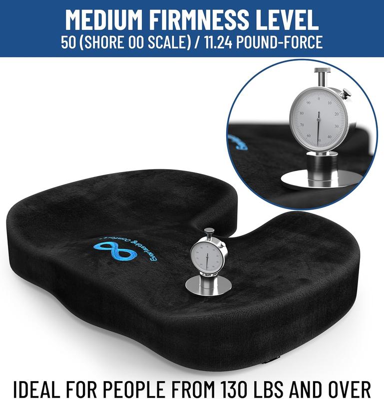 Everlasting Comfort Doctor Recommended Memory Foam Seat Cushions - HSA FSA Eligible, Sciatica & Back Support, Office Chair Cushion & Car Seat Cushion