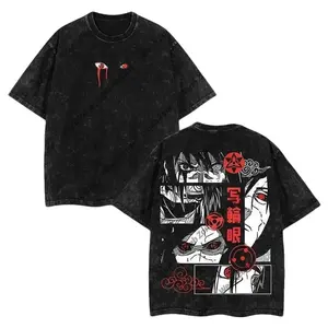 Limited Edition Uchiha Clan x Sharingan - Naruto Anime Double Printed Oversize Lightweight Tee, Gift For anime lover