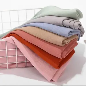 Crepe Scarf Crinkle Chiffon Hijab for Women Shawls Ripple Pleated (MH003)