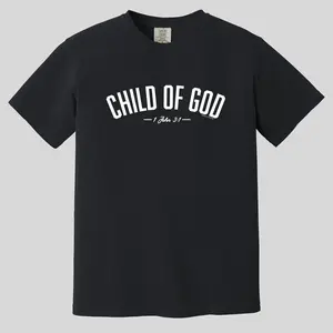 Grace & Truth Comfort Colors Women's Christian T-Shirt Crew Neck 100% Cotton Child Of God Black Short Sleeve