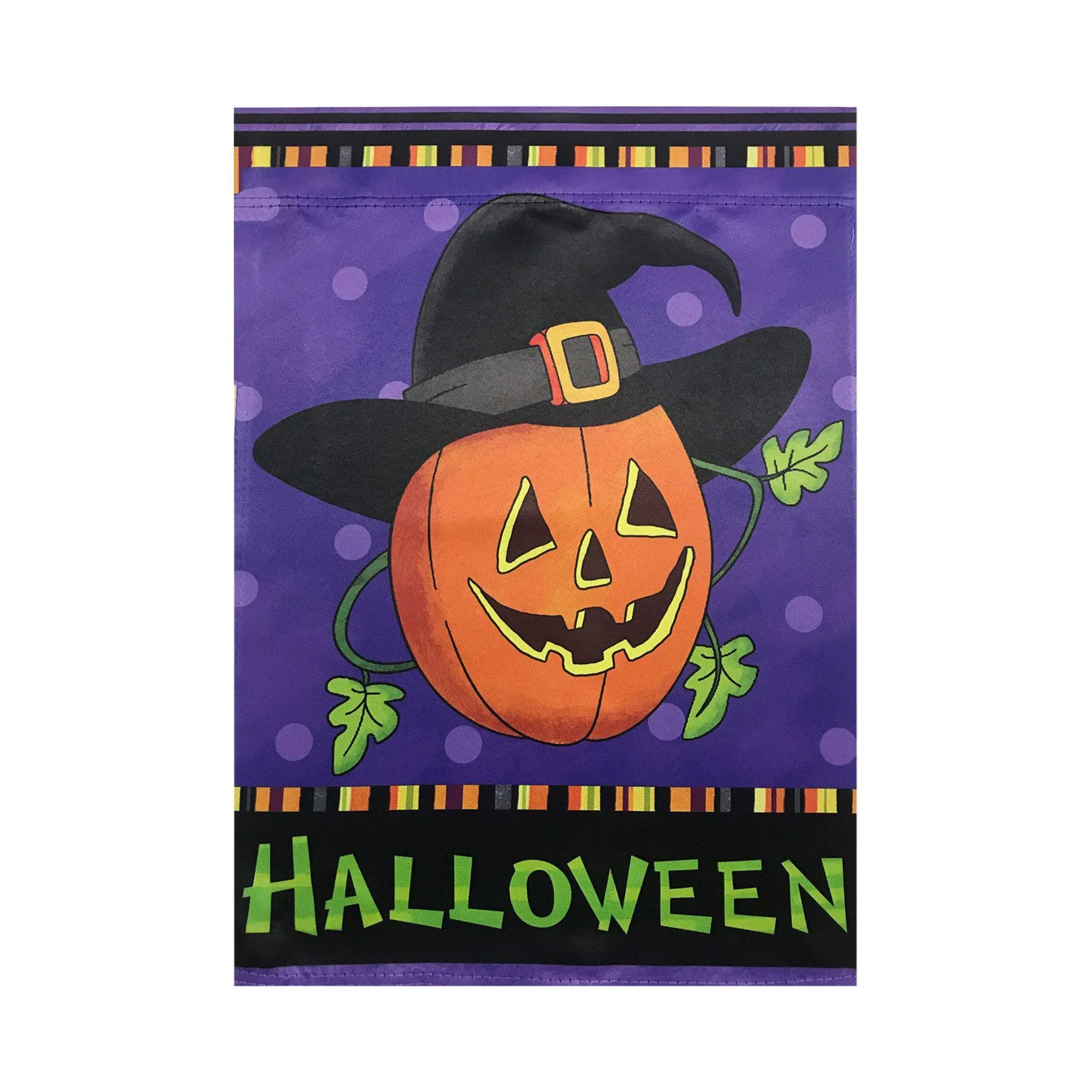 Northlight Pumpkin in a Witch Hat Flag 12.5" x 18"