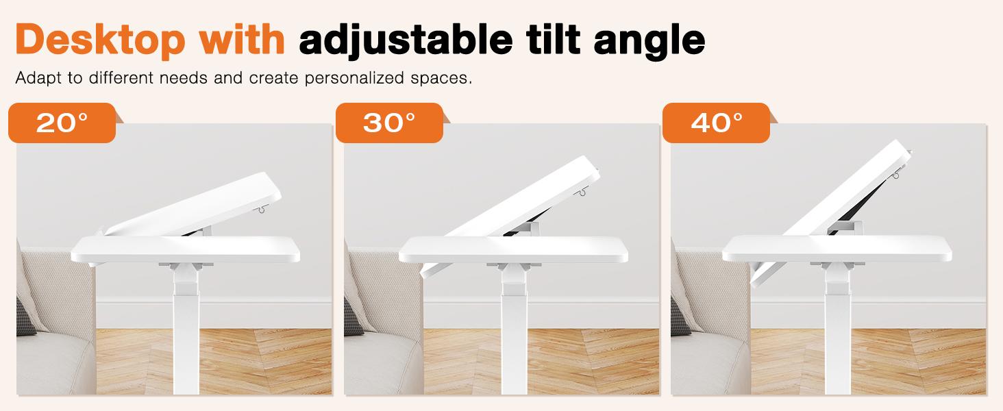 【Deal】Overbed Bedside Table with Wheels, Mobile Standing Stand Up Rolling Laptop PC, Adjustable Height Tray, Side Computer Workstation for Home Use