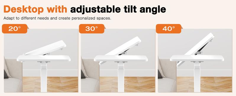 【Deal】Overbed Bedside Table with Wheels, Mobile Standing Stand Up Rolling Laptop PC, Adjustable Height Tray, Side Computer Workstation for Home Use