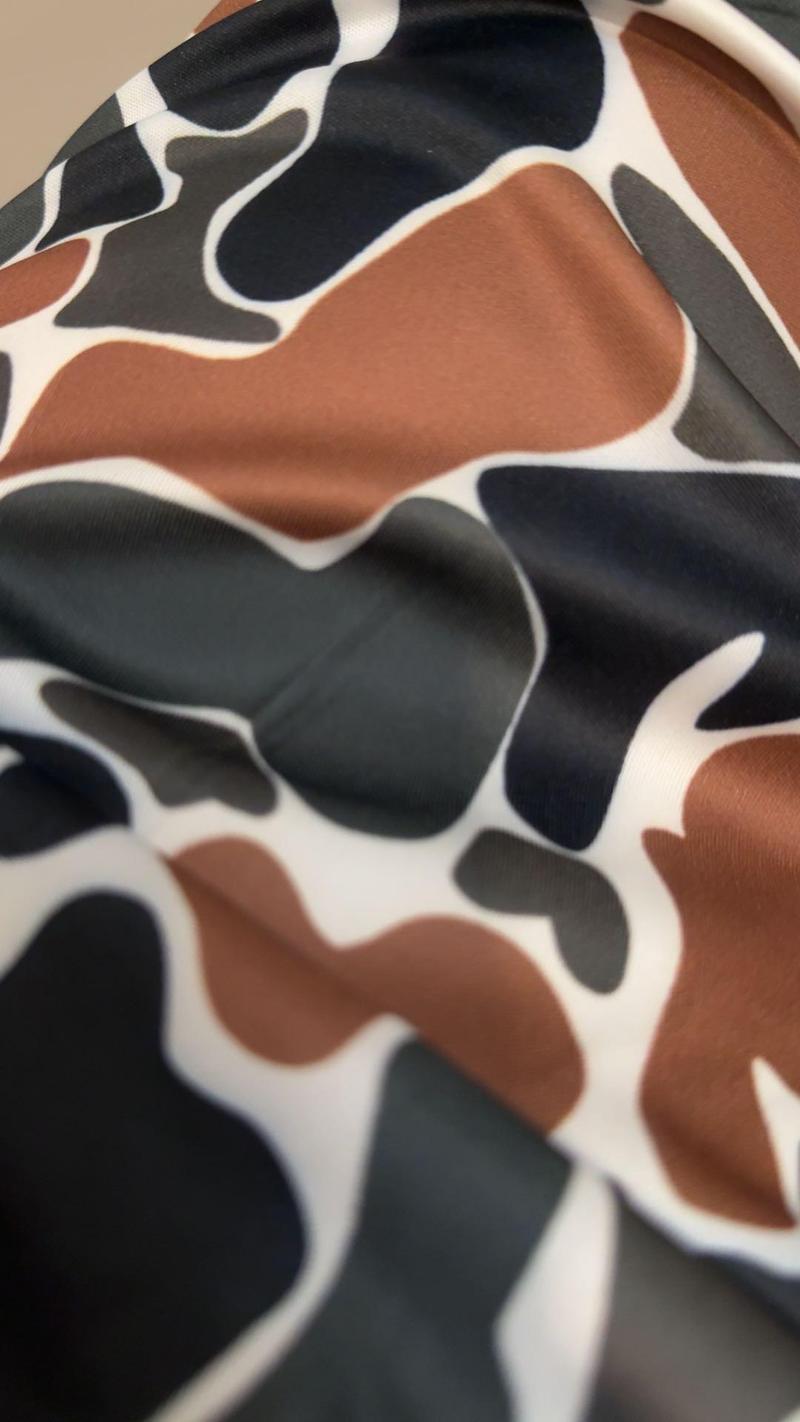 Women's Camo Cross Strap Micro Shorts Unique Pattern Couple Workout Casual Wear