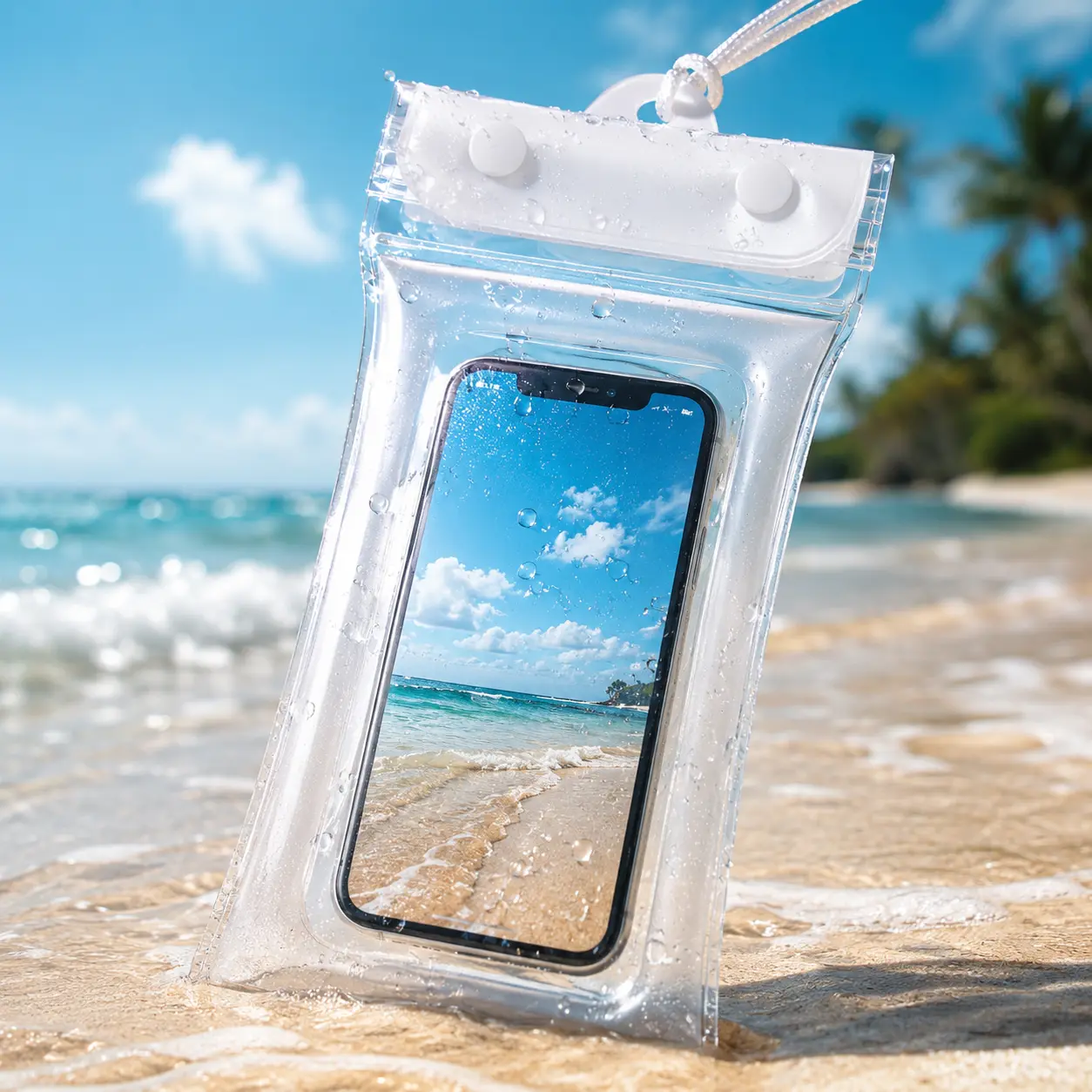 Floating Waterproof Phone Pouch with Touch Screen & 4-Layer Seal, Dry Bag for Swimming, Beach & Pool