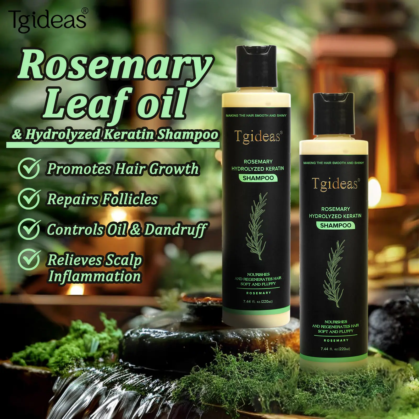 Tgideas Rosemary Shampoo and Conditioner Haircare Set, Anti-Hair Loss Cleanser for Hair Growth, Dandruff, and Oily Scalp, Deep Moisture & Damage Repair, Affordable Hair Care
