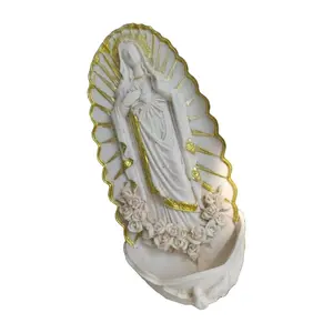 Religious Wall Art Holy Water Storage Basin Hanging Sculpture for Prayer Room