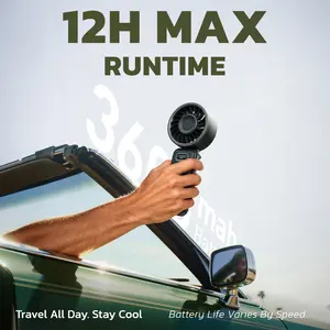 Diveblues Handheld Turbo Fan [12H Max Cooling Time] Mini Portable Hand, 3600mAh USB Rechargeable Personal, Battery Operated Small Pocket Fan with 100 Speeds for Travel/Outdoor/Home/Office