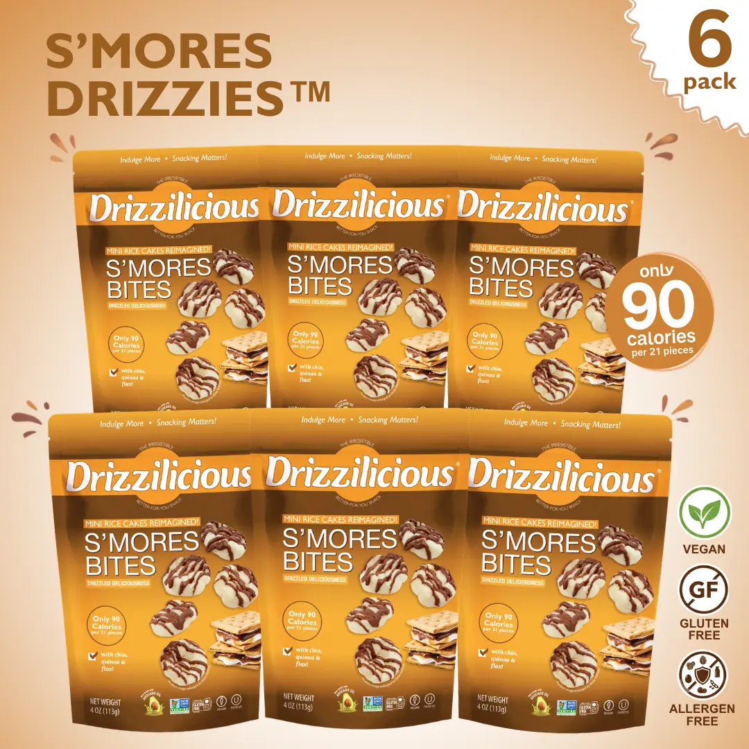 6 Pack - Drizzilicious S'mores Mini Rice Cakes 4oz