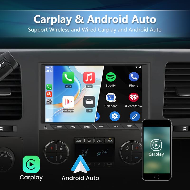 Android 13 Car Radio Stereo 8 inch Touch Screen with USB-C for Chevy Silverado GMC Sierra Yukon Buick with Wireless CarPlay & Android Auto